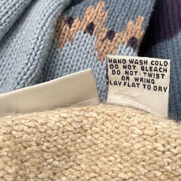 Jenny Buchanan Size Large Colorblock Striped Sweater Knit Zip Cardigan Country - Picture 6 of 8